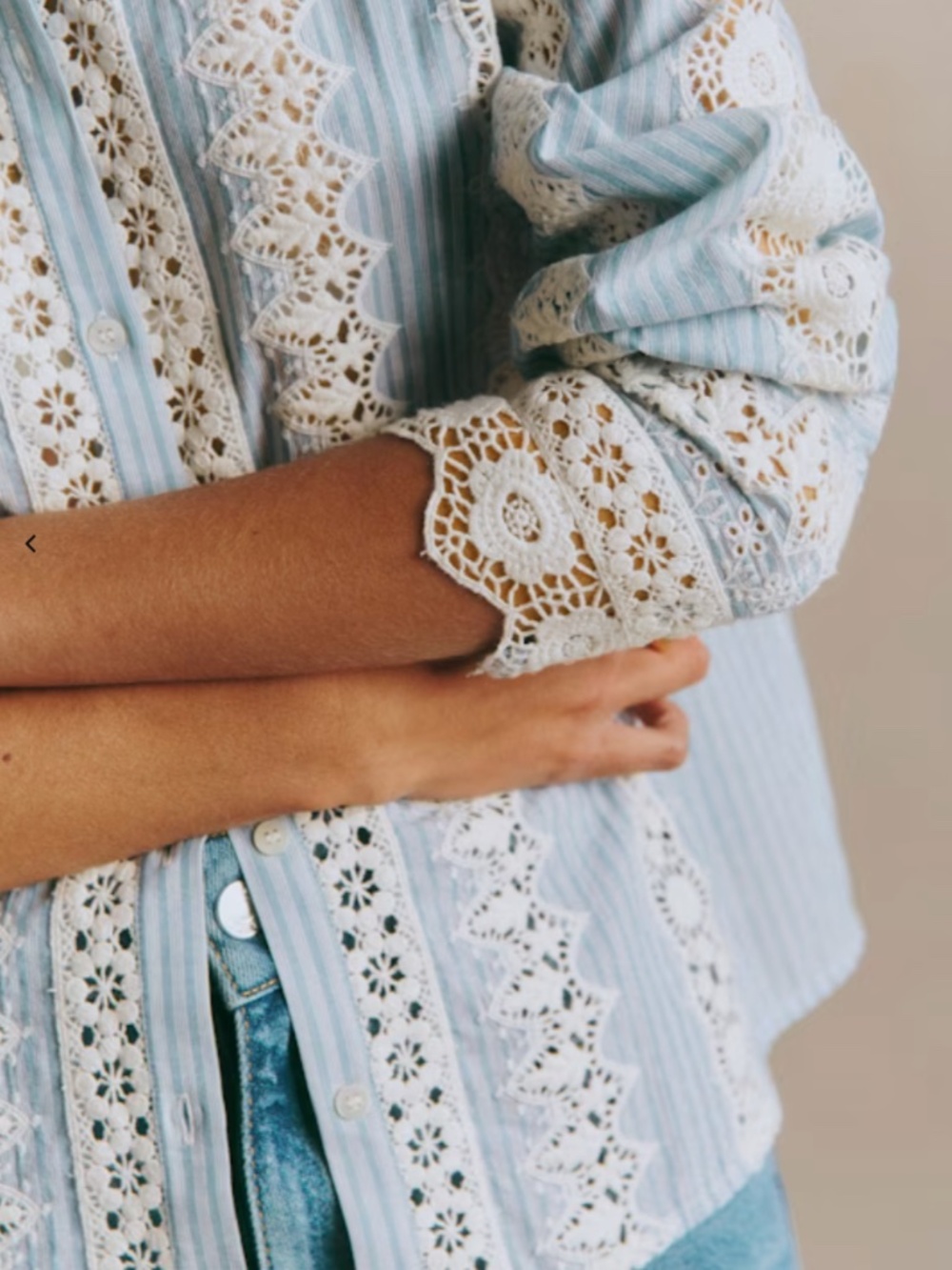 Sezane - Rym Shirt - Blue and Ecru Stripes - 36 - NWT - Picture 2 of 10
